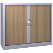 Armoire à rideaux 120 x 102 cm Chêne clair/alu