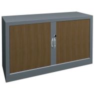 Armoire à rideaux 120 x 69 cm Chêne clair/alu