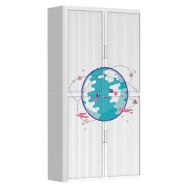 Armoire à rideaux personnalisée autour la terre - EasyOffice