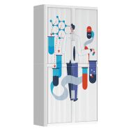 Armoire à rideaux personnalisée chimiste - EasyOffice