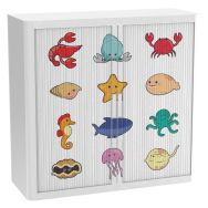 Armoire à rideaux personnalisée coquillages crustacés - EasyOffice