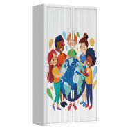 Armoire à rideaux personnalisée enfants du monde - EasyOffice