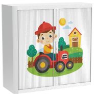 Armoire à rideaux personnalisée le fermier son tracteur - EasyOffice