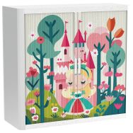 Armoire à rideaux personnalisée princesse bois - EasyOffice