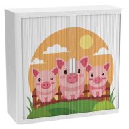 Armoire à rideaux personnalisée trois petits cochons - EasyOffice