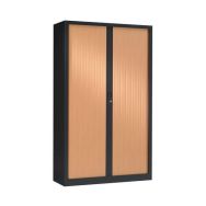 Armoire à rideaux ton bois haut 198 cm - Vinco