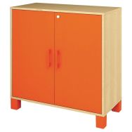 Armoire basse Confetti pieds 2 portes à clé