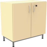 Armoire basse Octet portes battantes roulettes gris - Manutan Expert