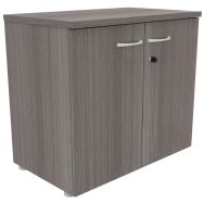 Armoire basse bois 2 portes battantes - Buronomic