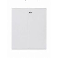 Armoire basse reconditionnée - À portes battantes - Blanche