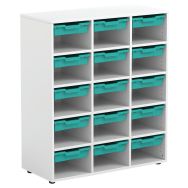 Armoire blanche Annie colonnes cases petits plateaux - Mirplay School