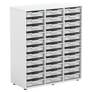 Armoire blanche Sophie 3colonnes  33 cases  petits plateaux blanc-MIRPLAY School