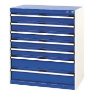Armoire d'atelier à tiroirs Bott SL85 Ht 90 cm 7 tiroirs Gris/Bleu