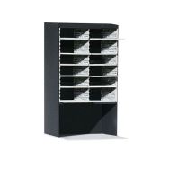 Armoire de tri courrier 2 colonnes Gris/Anthracite Ht 101 cm