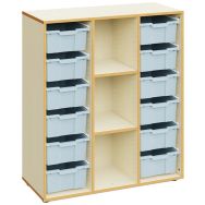 Armoire en bois Blair 3 colonnes 12 grands bacs - Mirplay School