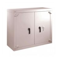 Armoire forte 2 portes serrure à clé 446 litres coloris anthracite/gris