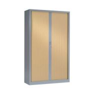 Armoire haute 120 x 198 cm Corps Aluminium 9006 Rideaux Chêne Clair