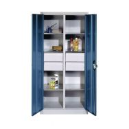 Armoire haute 6 tablettes 4 tiroirs - CP