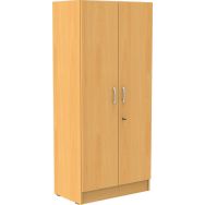 Armoire haute Octet portes battantes hêtre 80x180cm socle panneau