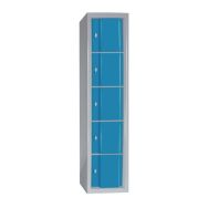 Armoire haute Omega non visitable sans pieds 1 colonne 5 casiers - gris-bleu