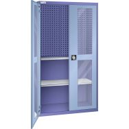 Armoire haute batt. vitrées étagères perfo 100x50x195 - Thurmetall