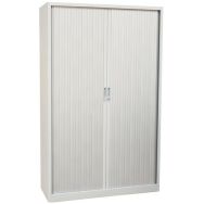 Armoire haute à rideaux lg 120 Ht 195 cm Aluminium 4 tablettes
