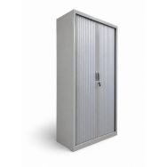 Armoire haute reconditionnée - Ouverture à rideaux - Grise