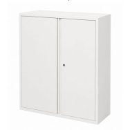 Armoire mi-haute reconditionnée - portes battantes - Blanche