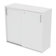 Armoire mi haute portes coulissantes L 120 cm serrure à clé