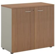 Armoire portes battantes Dalia 90 x 81 x 45 cm coloris Noyer/Alu
