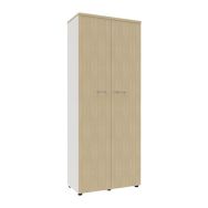 Armoire portes battantes haut. 217 cm blanc/chêne
