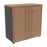 Armoire portes battantes haut. 89 cm anthracite/noyer