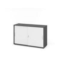 Armoire portes coulissantes - courbées-2-Graphite-Blanc