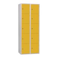 Armoire scolaire non visitable Gamma 2 colonnes sans pieds 10 casiers jaune 1018