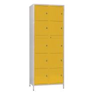 Armoire scolaire visitable Gamma avec pieds -2 colonnes 10 casiers - Jaune 1018
