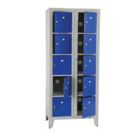 Armoire visitable 10 casiers 2 colonnes Bleu RAL 5017