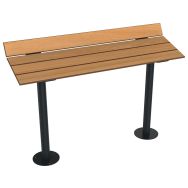 Assis debout NAIROBI 1.25 m effet lames teck/métal gris 7016