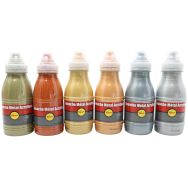 Assortiment de 6 flacons 250 ml. gouache métal pichon