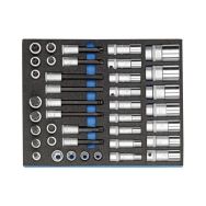 Assortiment de clés à douille 1/2'' dans le module Check-Tool, 40 pcs