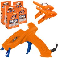 Atelier scolaire 180 bâtons de colle universelle transparente Ø 7 mm x 10 cm + 1 pistolet a colle 1661 + 2 pinces offerts