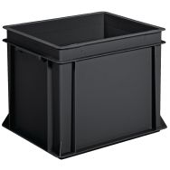 Bac 20L, parois et fond pleins , recyclé, Noir LxlxH = 400x300x220mm