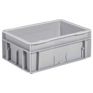 Bac 4,6L, parois et fond pleins, Gris LxlxH = 300x200x120mm