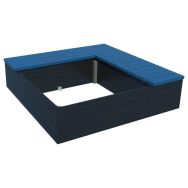 Bac Eden 180x180 cm assise angle à droite laqué noir - Espace Urbain