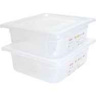 Bac avec couvercle HACCP GN1/2 -325x265x123mm-Transparent - Lot de 2