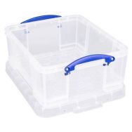 Bac de rangement plastique + couvercle 18L transparent