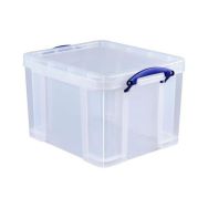 Bac de rangement plastique + couvercle 35L transparent