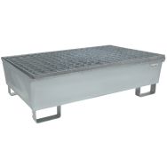 Bac rétention conique - 122,5X83X34 cm - 220 L - 2 fûts -Galva