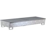 Bac rétention conique - 250X80X34 cm - 440 L - 4 fûts -Galvanisée