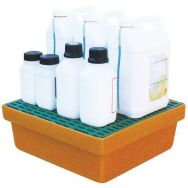 Bac rétention de labo - Capacité 40 L - Avec caillebotis Amovible