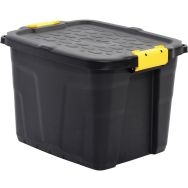 Bac ultra-résistant de 42 l avec couvercle noir